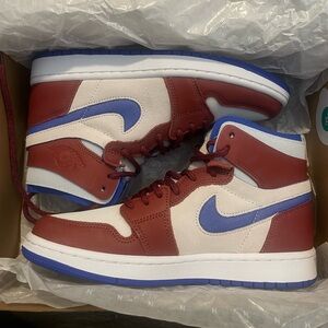 Nike Red and Blue High-Top Sneakers